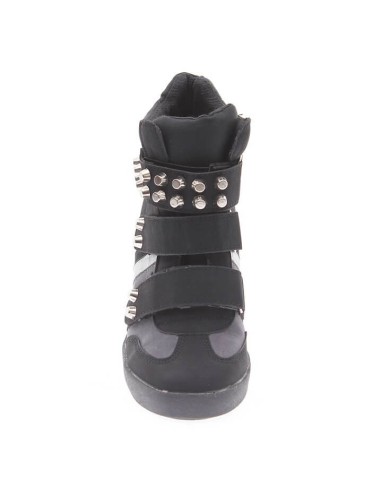 ORLANDO khaki studded women's wedge trainer with scratch closure ORLANDO khaki studded women's wedge trainer with scratch closure