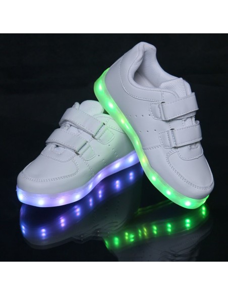 Baskets lumineuses enfants dorées LED