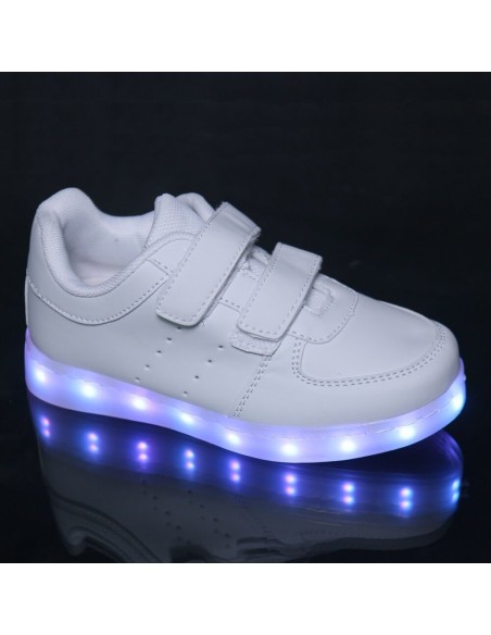 Baskets lumineuses enfants dorées LED