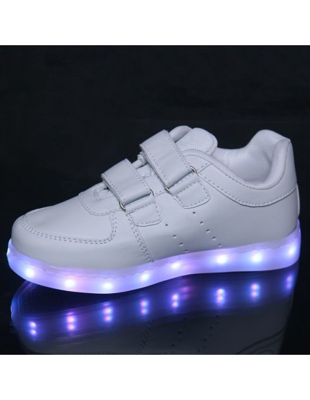 Baskets lumineuses enfants dorées LED