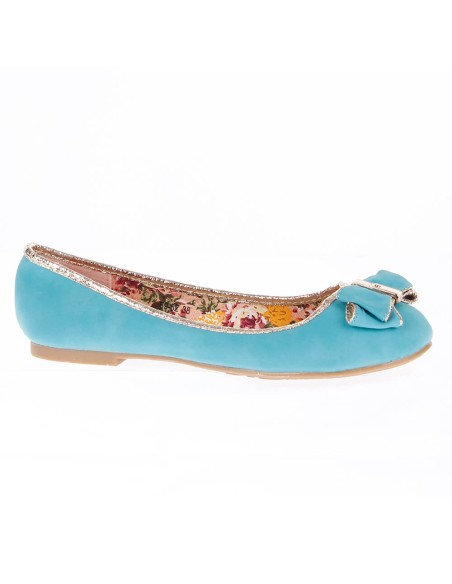  ENOLA turquoise blue faux leather women's flat shoe
