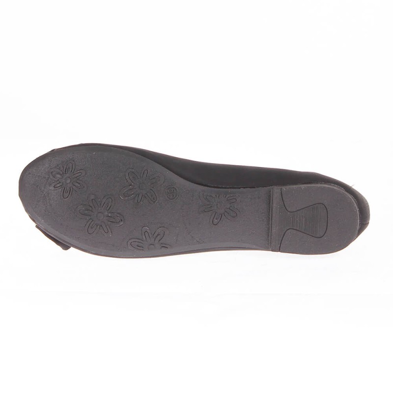 ENOLA black faux leather women's flat shoe