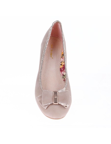 ENOLA khaki faux leather women's flat shoe