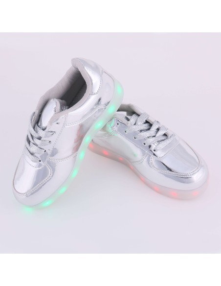 Baskets lumineuses enfants dorées LED