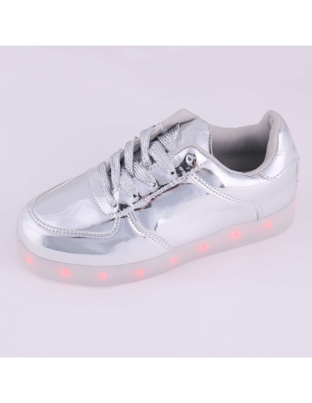 Baskets lumineuses enfants dorées LED