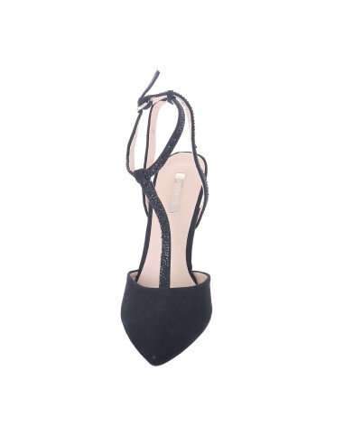 DALLY black suede look stiletto heel court shoe with strass DALLY black suede look stiletto heel court shoe with strass