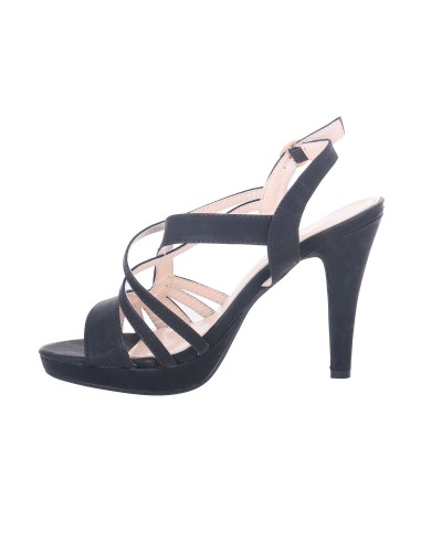 SANDALES À TALON NOIR ALINE  SANDALES À TALON NOIR ALINE