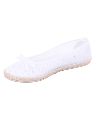 Ballerines femme aspect tricot blanc à noeud TRACY Ballerines femme aspect tricot blanc à noeud TRACY