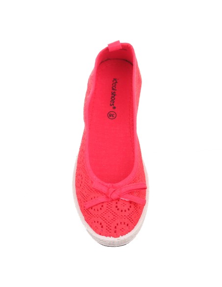 Ballerines femme aspect tricot blanc à noeud TRACY