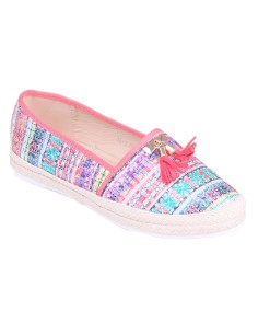 Ballerines femme step on à franges corail ANGELICA