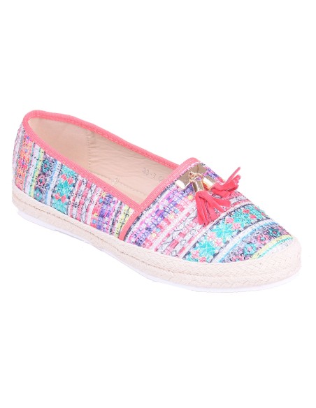 Ballerines femme step on à franges corail ANGELICA