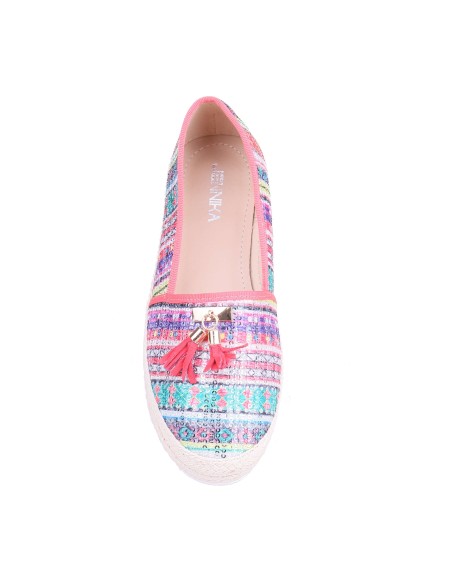 Ballerines femme step on à franges corail ANGELICA