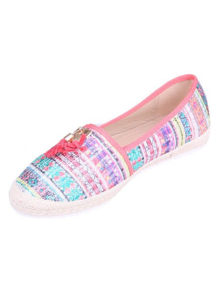 Ballerines femme step on à franges corail ANGELICA