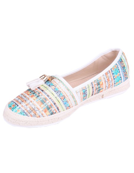 Ballerines femme step on à franges corail ANGELICA