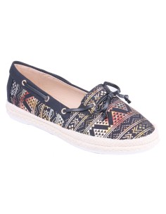 Ballerines step on femme simili cuir  noir imprimé doré NYDIA