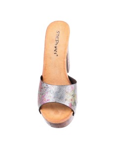 Sabot femme simili cuir à fleur verni Laurianne 2