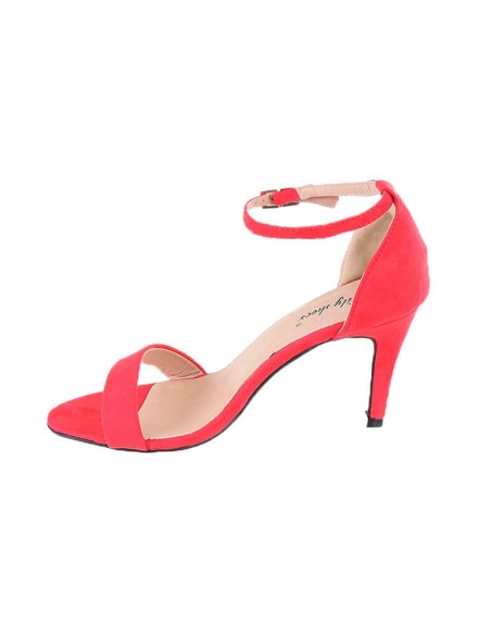 Sandales femme aspect daim à talon corail ANGIE