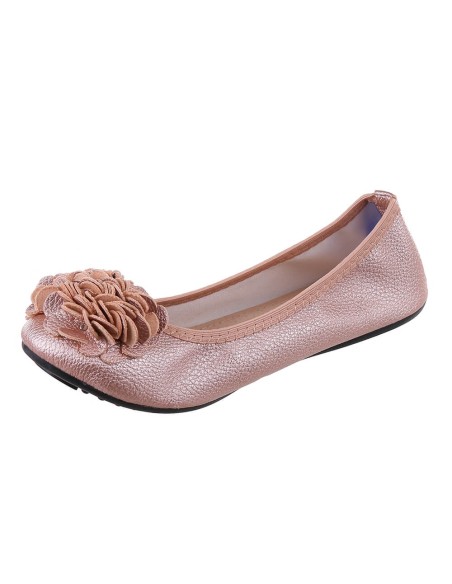 MONCEAU black flowered ballet flats