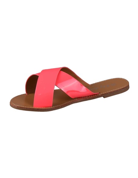 Sandales plates femme simili cuir noir aspect serpent Elyse