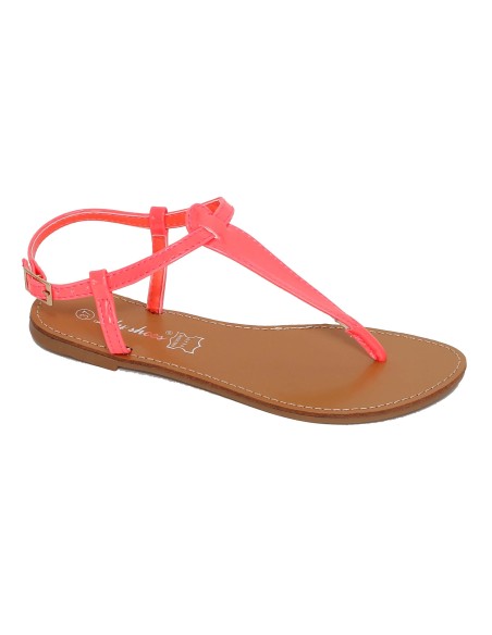 La sandale plate rose fuchsia vernie IBIZA, super fashion !