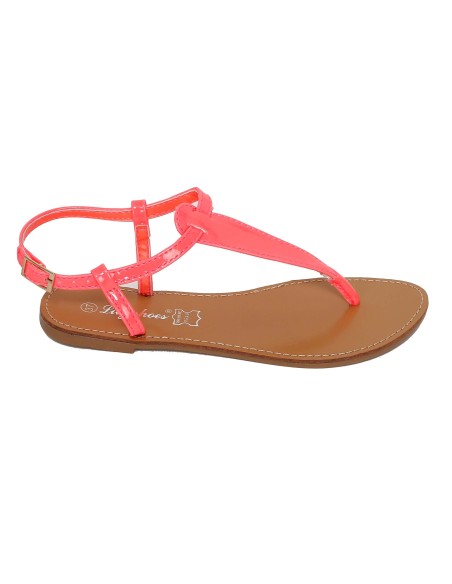 La sandale plate rose fuchsia vernie IBIZA, super fashion !