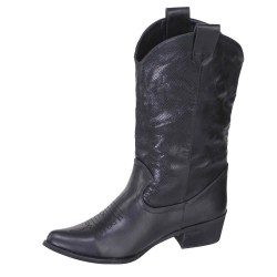 Bottes femme simili cuir brodé blanc WESTERN 2