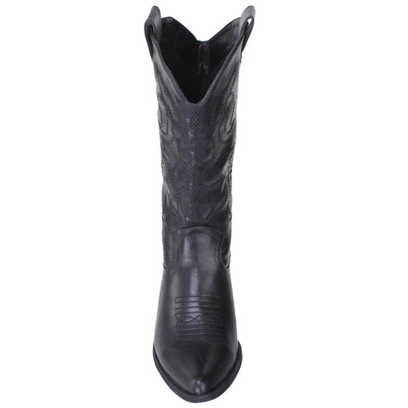 Bottes femme simili cuir brodé blanc WESTERN Bottes femme simili cuir brodé blanc WESTERN