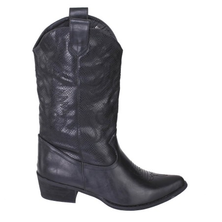 Bottes femme simili cuir brodé blanc WESTERN