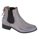 Bottines femme basse avec lacet simili cuir gris mat Milliane