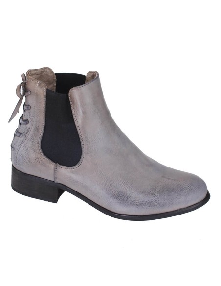 Bottines femme simili cuir à lacet noir Milliane