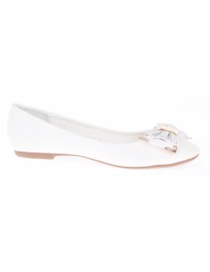 BALLERINES FEMMES À STRASS BLANC MAGALY  2