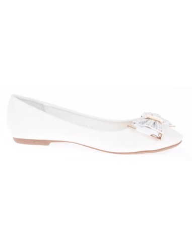 BALLERINES FEMMES À STRASS BLANC MAGALY  BALLERINES FEMMES À STRASS BLANC MAGALY