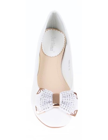 BALLERINES FEMMES À STRASS BLANC MAGALY  BALLERINES FEMMES À STRASS BLANC MAGALY