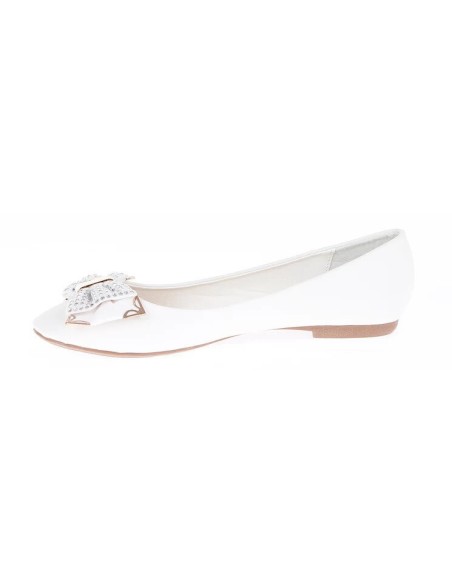 BALLERINES FEMMES À STRASS BLANC MAGALY 