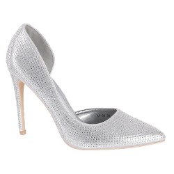 Bottines femme simili cuir et effet daim à boucles bleu marine VIOLAINE