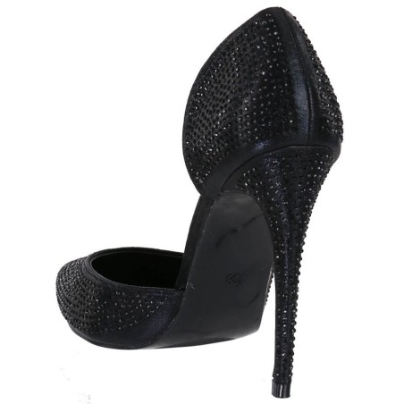 Bottines femme simili cuir et effet daim à boucles bleu marine VIOLAINE