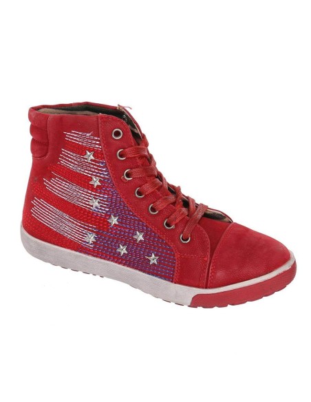 Baskets femme montantes drapeau USA rouge NANA