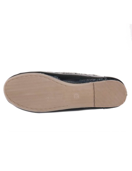 Mocassin femme aspect serpent simili cuir noir Caracas