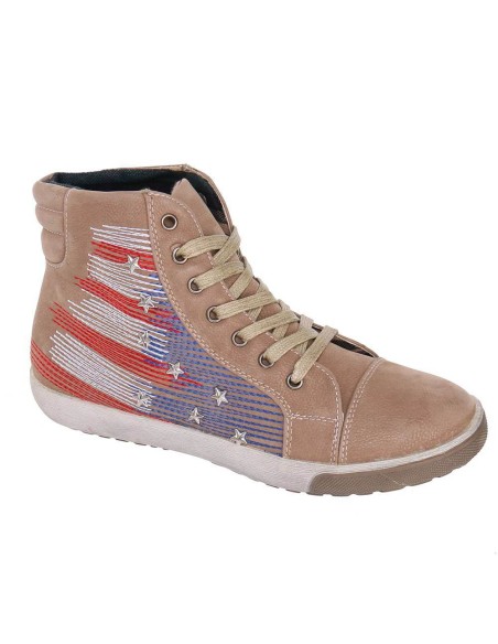 BASKETS MONTANTES AVEC CLOUS KAKI NANA 