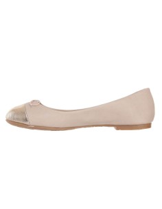 Ballerine femme simili cuir kaki et bout rond doré SHANA  2
