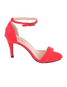Sandales femme aspect daim à talon corail ANGIE