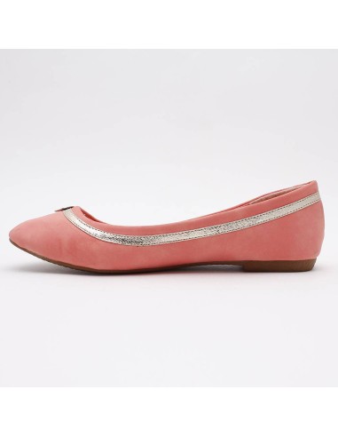 Ballerine plate simili cuir à noeud avec liseret orange Sophie Ballerine plate simili cuir à noeud avec liseret orange Sophie