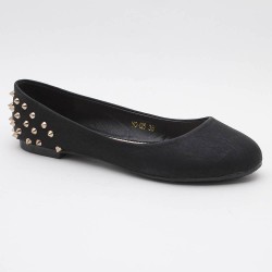 Ballerine femme simili cuir à clous noir Vivi