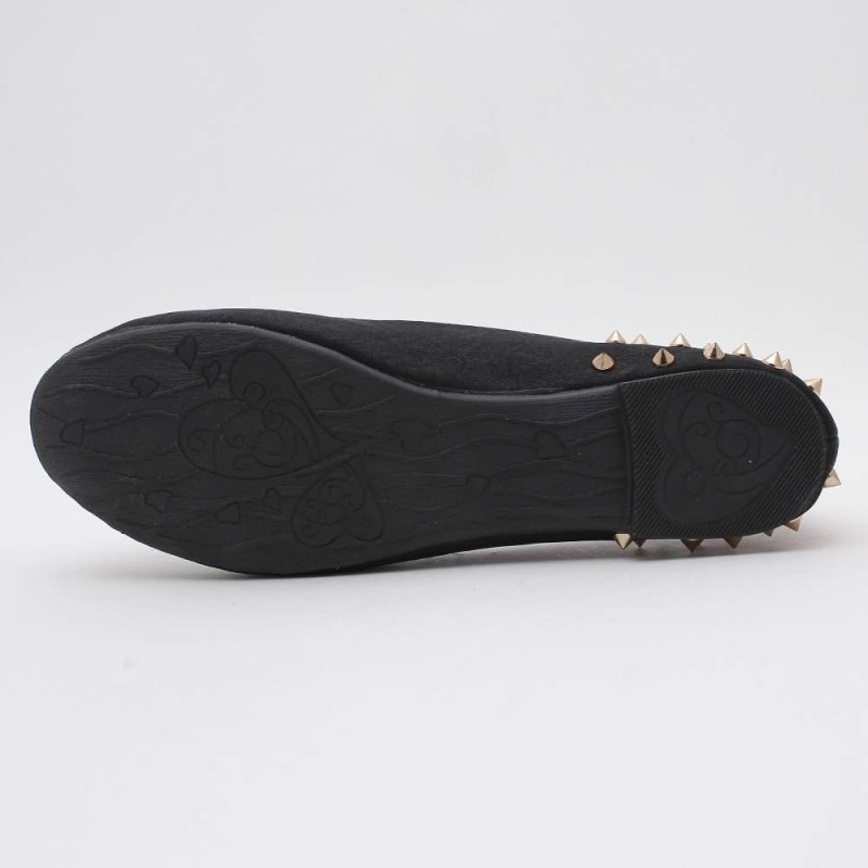 Ballerine femme simili cuir à clous noir Vivi