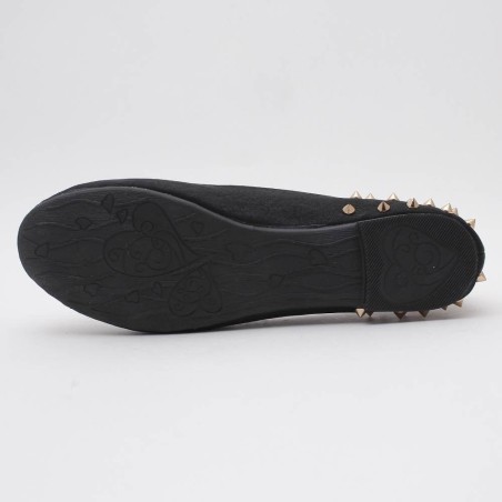 Ballerine femme simili cuir à clous noir Vivi