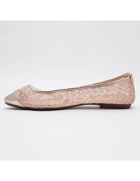 Ballerines à dentelle rose ESTELLE