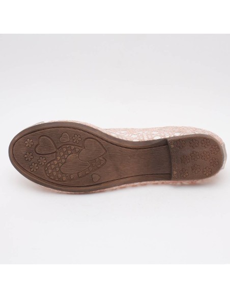Ballerines à dentelle rose ESTELLE