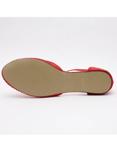 Ballerine femme en suédine avec strass rouge Brigitte Ballerine femme en suédine avec strass rouge Brigitte