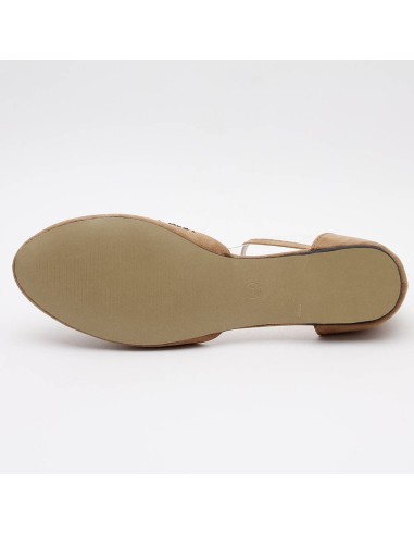 Ballerine femme  en suédine avec strass à bride kaki BRIGITTE Ballerine femme  en suédine avec strass à bride kaki BRIGITTE