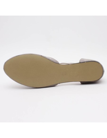 BALLERINES FEMMES À STRASS GRIS BRIGITTE 